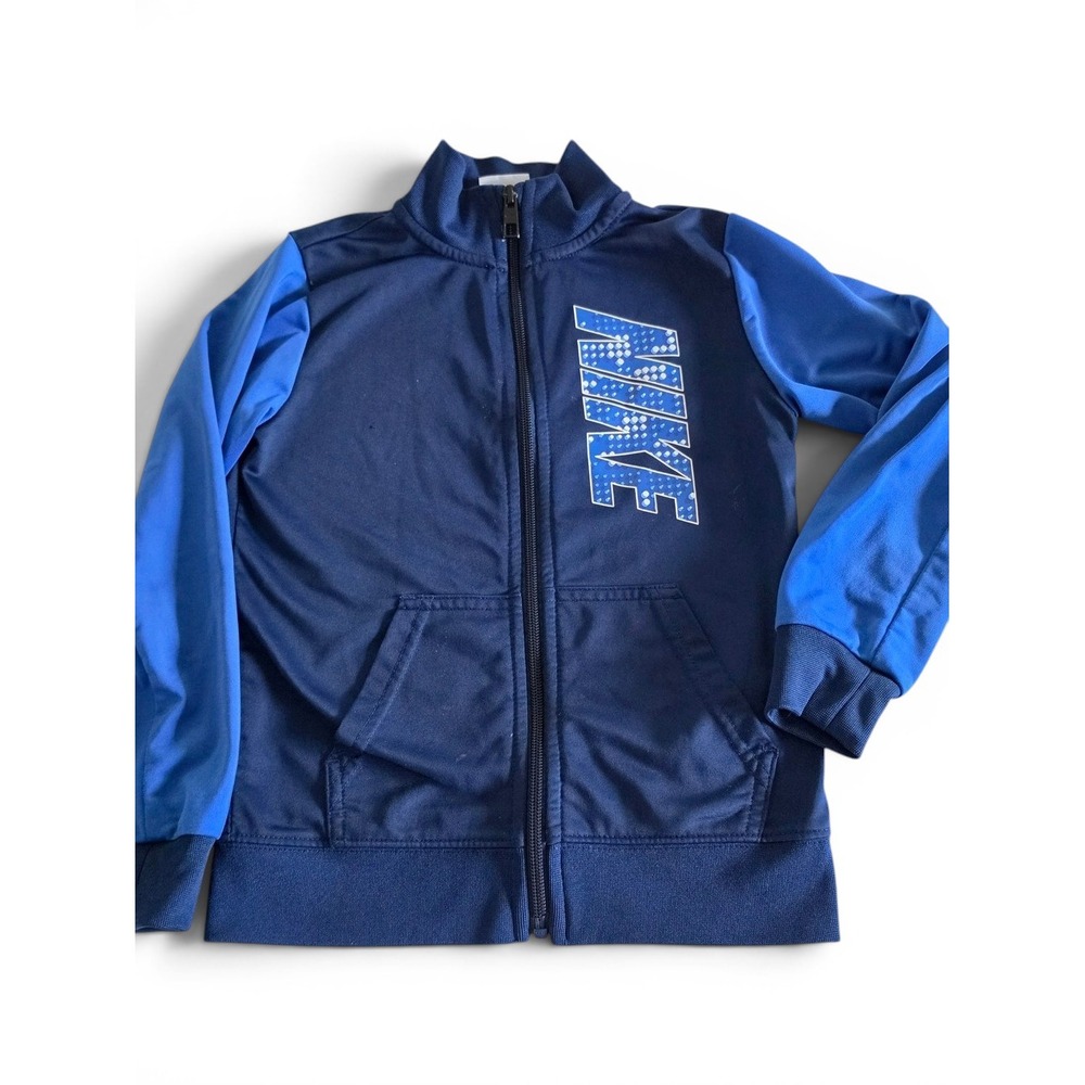 Nike Colorblock Tricot Zip Track Jacket Boys' Size 6 Two Tone Blue